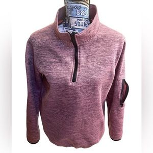 Pink & black 3/4 zip pullover sweater size L